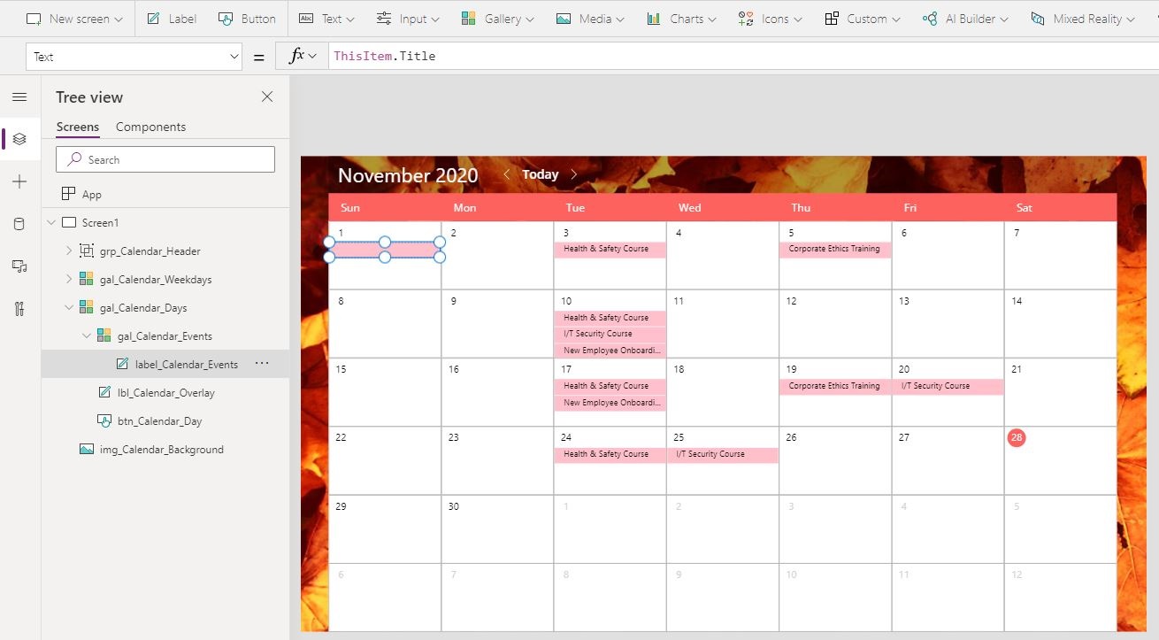 Make A Calendar In Power Apps Part 2 Matthew Devaney