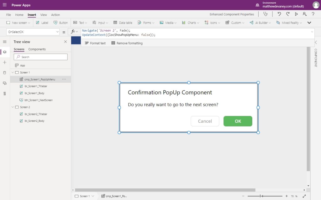 Power Apps Component With An OnSelect Property - Matthew Devaney