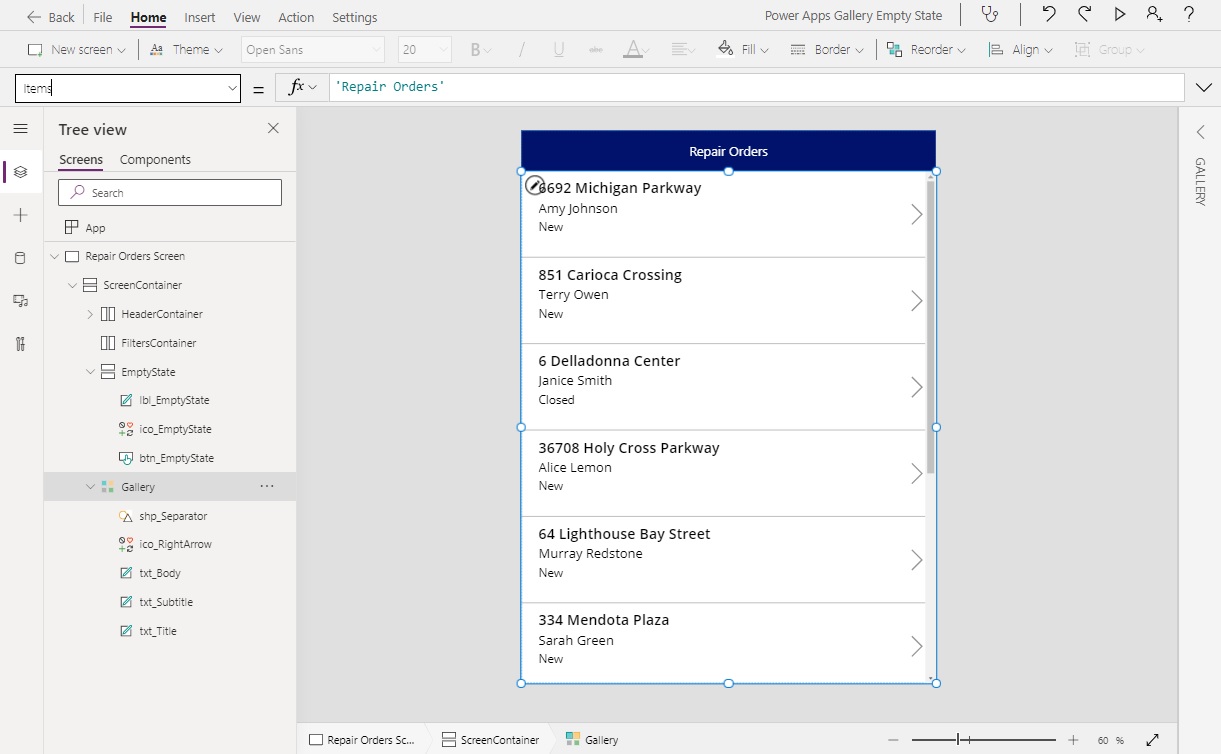 Show Message If A Power Apps Gallery Is Empty Matthew Devaney