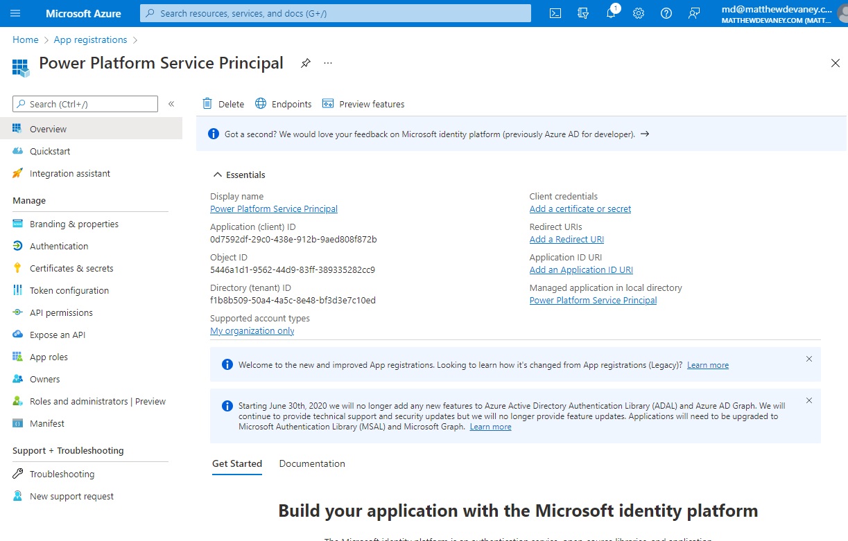 A Visual Guide To Power Platform Service Principal Setup