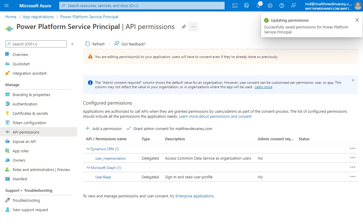 A Visual Guide To Power Platform Service Principal Setup