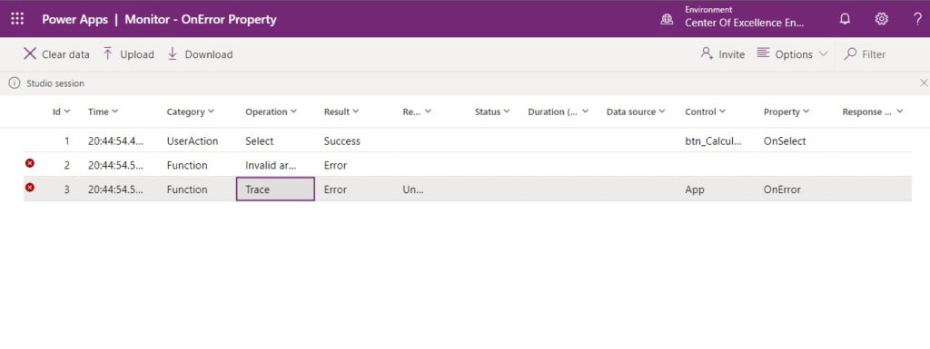 Power Apps Monitor Logging