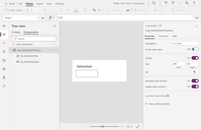 Make Your First Power Apps Canvas Component
