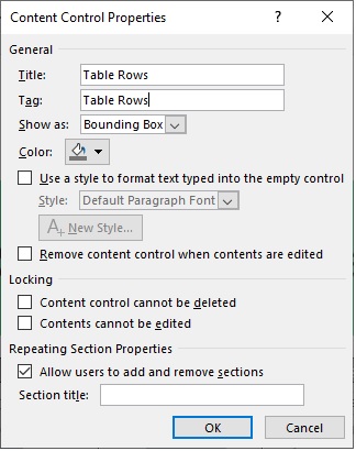 Power Automate: Create Word Document With A Repeating Section