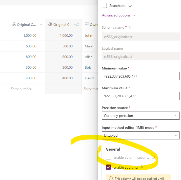 How To Enable Column Level Security In Dataverse